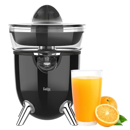 Gadgy Electric Citrus Juicer – Powerful Juicer with Anti-Drip Spout, Cylindrical Compact Design, Dust Cover, Non-Slip Rubber Feet & Overheat Protection – Fresh Juice Maker for Oranges, Lemons & More