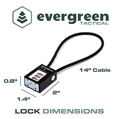 Evergreen Customizable 3 Digit Combination Gun Cable Lock For Handguns Pistols Rifles Bb Guns Shotguns With 14" Cable (3) #TOP7