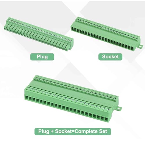 MECCANIXITY Screw Terminal Block Connector 22Pin 3.81mm Pluggable Electronic Component Electronic 300V 8A for Socket Panel Circuit Board Mount