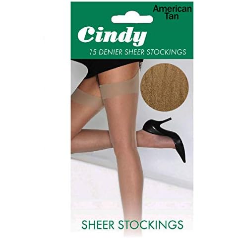 Cindy Ladies 15 Denier Sheer Stockings - American Tan Cover