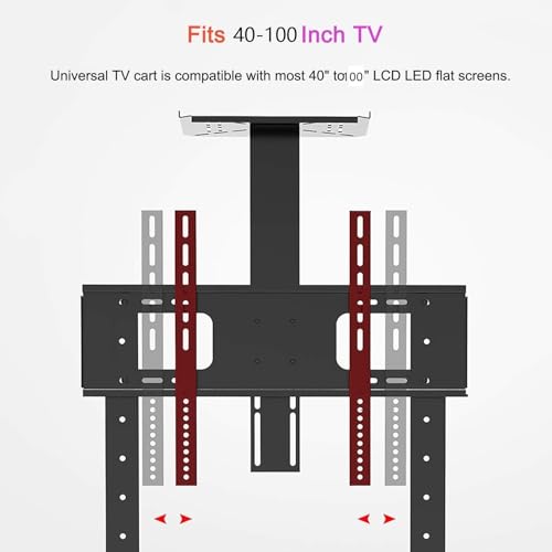Soporte móvil para TV de piso ajustable en altura miniatura 4