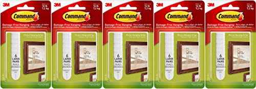 Command 17206-6ES Heavy Duty, Holds 16 lbs Picture Hanging Strips, 24 Pairs, White, 5 of 4 Pack