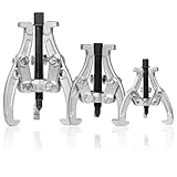 BIG RED 3 Jaw Gear Puller Set: 3/4/6'' Bearing Puller Kit for Gearing, Pulley and Bearing Removal with Reversible Jaws