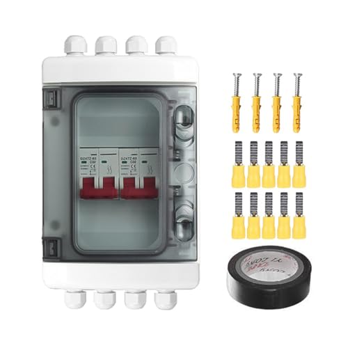 Hsthe Sea Solar-PV-Leistungsschalter, IP65, wasserdicht, 2-in-2-out, PV-Solar-Trennschalter, Stromverteilung für Solarmodule zu Hause (32 A)