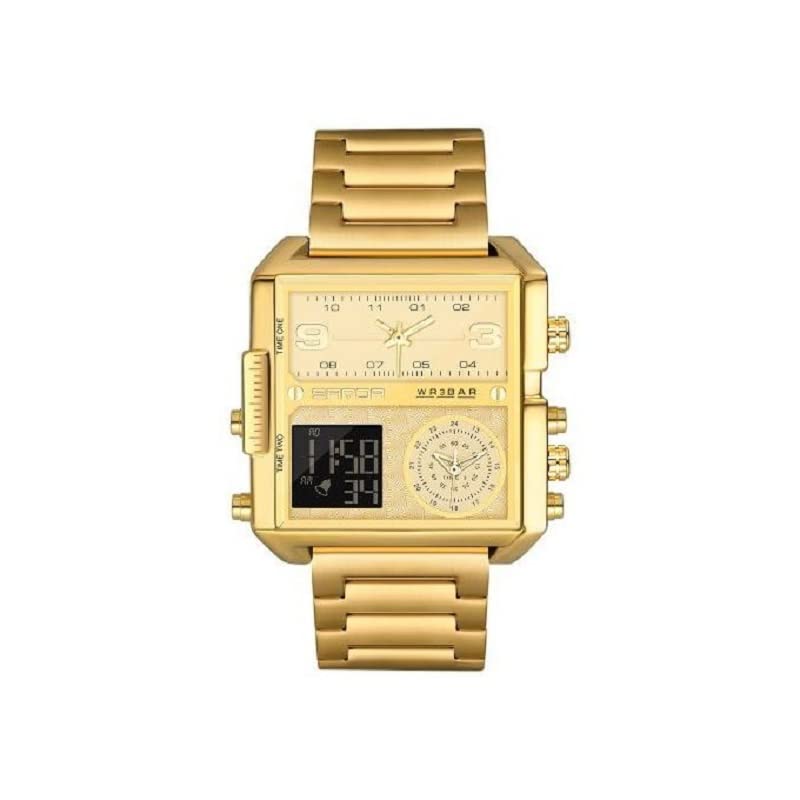 OVERFLY Square Dial Mens Analog & Digital Chronograph Watch (B0BKGQ9Z3X) Amazon Price History, Amazon Price Tracker