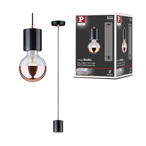 Paulmann 79751 Lampada a sospensione Neordic Nordin max. 20 Watt apparecchio a sospensione nero, rame opaco luce a sospensione E27