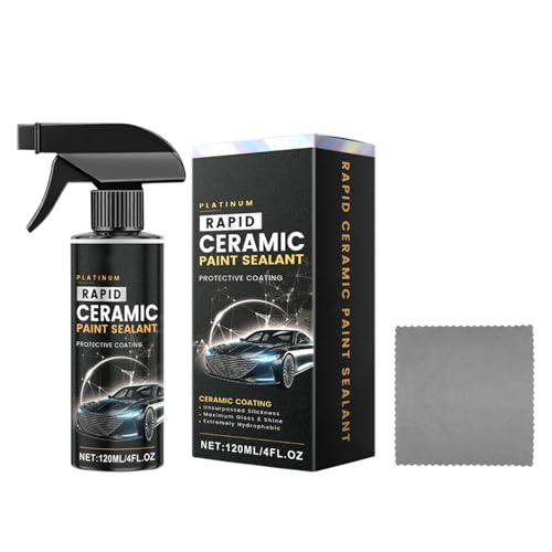 Spray nettoyant pour pare-brise - 120 ml - Revêtement en céramique pour vitres de voiture - Effet hydrophobe - Traitement transparent de fenêtre de vue - Spray anti-eau pour vitres de voiture