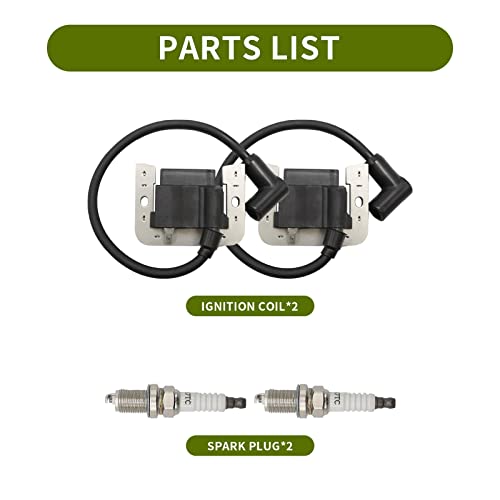Lidscura 2PCS Ignition Coil with Spark Plug 24 584 45-S 24 584 01-S Replacement for Kohler CH25 CH620 CH640 CH670 CH680 SV710 SV715 SV730 sv725s Coil Lawn Mower,kohler Parts Replacement