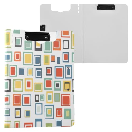JUMBEAR Portapapeles de bloques de arte de color A4 con clips dobles, tablero plegable con cubierta, organizador personal ligero adecuado para hospitales, oficinas, escuelas, negocios, suministros de