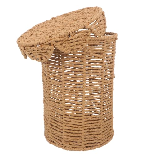 Poubelle papier tressé à texture artisanale haut de gamme BESPORTBLE