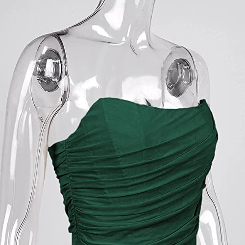 Image of Modegal Women's Strapless Boned Mesh Bustier Corset Bodyshaper Crop Top | Vintage Backless Bustier Zip Back Corset Bodyshaper Crop Top