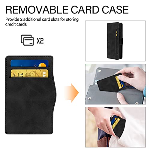 FYY Capa carteira para Samsung Galaxy Z Fold 3 5G, capa carteira de couro sintético premium flip Fol