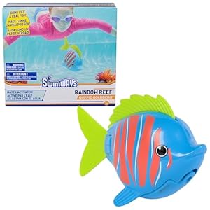 SwimWays Rainbow Reef Fish Toy, Kids Swimming Accessories & Water Toys, Learn to Swim Pool Toys for Kids Ages 5 & Up, Batteries Included, Guppie Goldberg