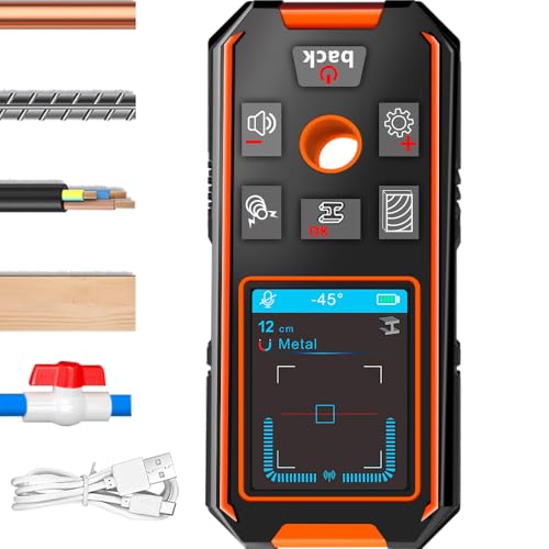 Stud Finder Wall- 3 in 1 Finder Wall Scanner for Testing Behind Walls Wood AC Wire Metal Studs Joist Pipe with Upgraded Smart sensors, high-Definition LCD Display and Audible Alarms. (NF-513).