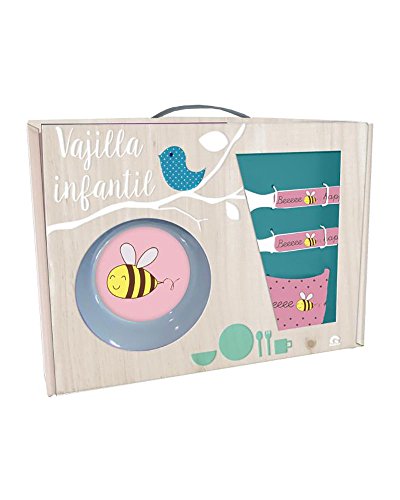 Baggy-Set Desayuno melamina Abejita 5pz, Color, Talla (Fabricante AST0455)