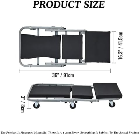 2-in-1 Garage Creeper Seat, Heavy-Duty 300 Lbs Capacity, Folding Automotive Creeper Chair for Easy Auto Repair, Comfortable Shop Tool for Mechanics and DIY Enthusiasts