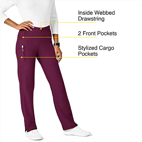 Wonderwink Womens Flat Front Cargo Medical Scrubs Pants, Wine, Small Us #TOP1