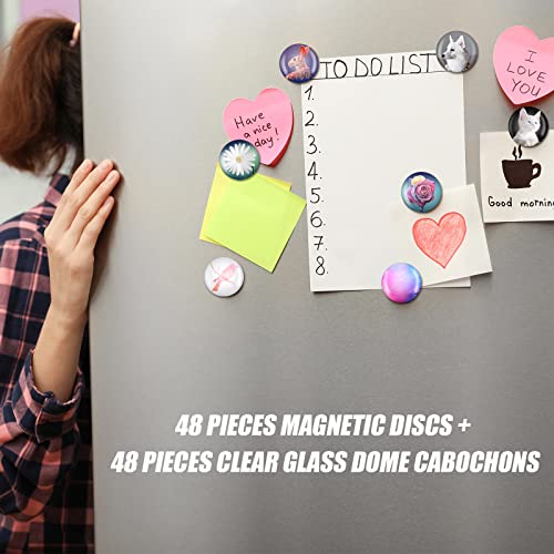 image for Outus Ceramic Magnets for DIY Crafts with Transparent Glass Cabochons,