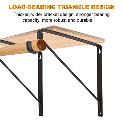 image for APACALI 4 Pack Heavy Duty Closet Rod Brackets Holder 11 x 11 x 1 Inch,