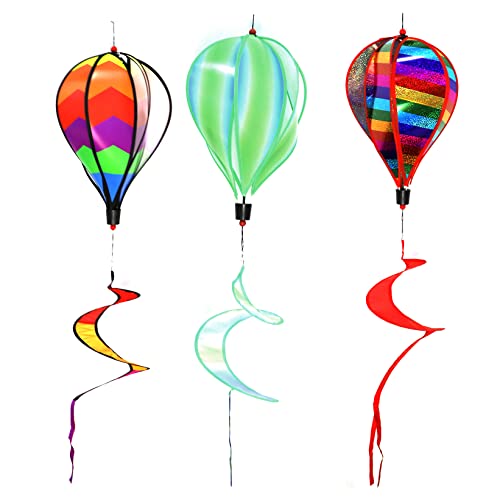 Clzemo Hot Air Balloon Wind Spinner For Yard, 3 Pack Large Hot Air Balloon Pinwheel Rotation Toys Twister Everyday, Hanging Whirligig Wind Pinwheels Whirligigs Outdoor Spinners For Garden Patio Lawn #TOP4