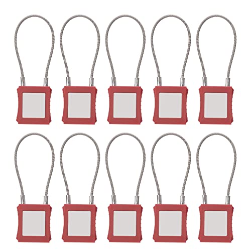 Lockout Tagout Cable Lock, Heat Resistant Inner Insulation, Electric Lockout Padlock, Erasable Label with Keys for Equipment Maintenance