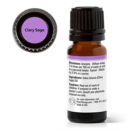 Plant Therapy Clary Sage Essential Oil 100% Pure, Undiluted, Natural Aromatherapy, Therapeutic Grade 10 Ml (1/3 Oz) #TOP4
