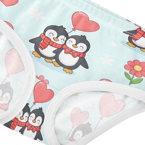 Toddler Underwear Floral 2t Cotton Little Girl Panties Florals Kids Undies Briefs Cute Cartoon Penguins Heart Balloon4