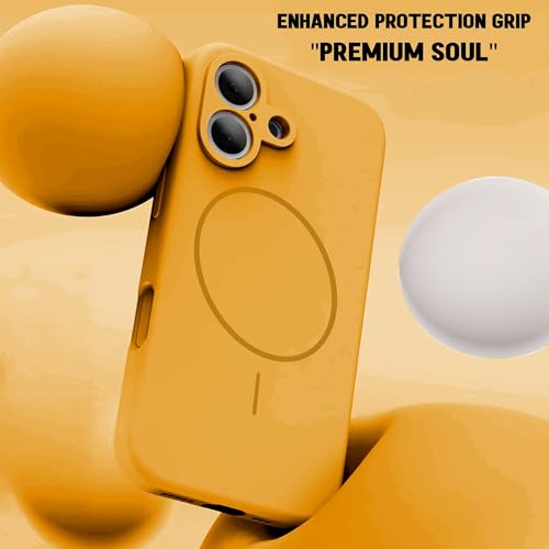 Image of Kratos Active Grip Silicone Case Cover Compatible with iPhone 16 Plus - Enhanced Protection, Wireless Magnetic Charging Case with Raised Edge Camera & Screen Protection, Shock-Resistant Design Orange