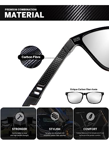 Image of ANYLUV Polarized Sunglasses for Men Rectangular Classic Al-Mg Metal Frame Sun Glasses Mens Sunglasses with UV Protection