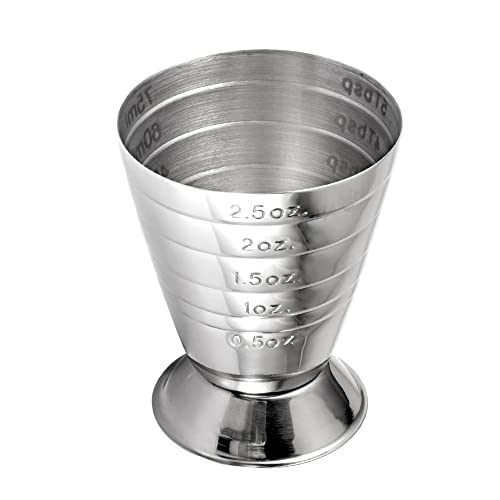 Homestia Measuring Cup Cocktail Jigger Stainless Steel Jigger For Liquid Or Dry Mini Espresso Shot Glass Up To 2.5Oz, 5Tbsp, 75Ml, Silver #TOP2