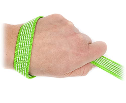 Twinkys Dog Style Schleppleine gummiert mit Sicherheitskarabiner 20 mm breit für Hunde bis 50 kg - MIT Handschlaufe 5 Meter Neon Grün Made in Germany