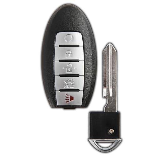 KeylessOption Key Fob Replacement for Nissan Altima, Versa, and Sentra - Keyless Entry Remote, 5-Button, OEM KR5TXN4 – Dealer OR Locksmith Required - 2019 2020 2021 2022 2023 (1-Pack)