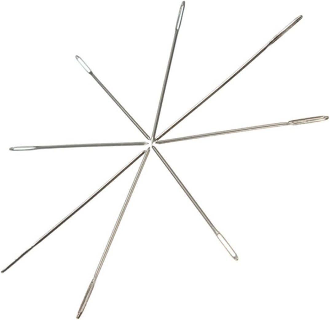 Gadpiparty 3sets Embroidery Large Eye Needles Assorted Sizes Tail Needles 3.6cm Length for Cross Stitch and Thread 100pcs*3