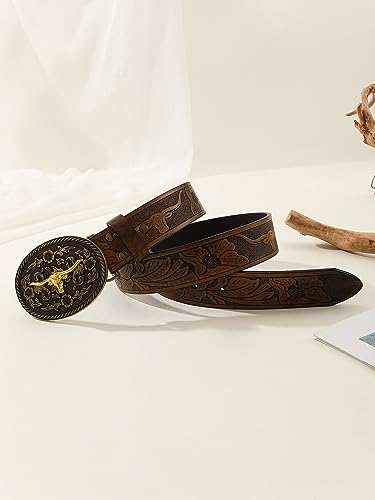 Image of Verdusa Women's Vintage Western Leather Buckle Belt