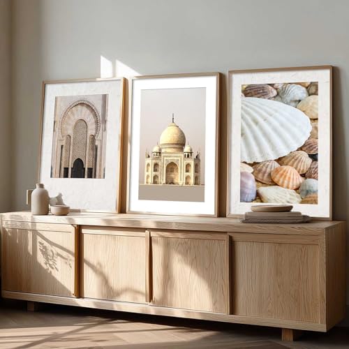 Image of HOTHOUSE Decorative Modern Wall Art Print With Frame Abstract Paintings For Living Room Bed Room Hotel Wall Decor Digital Reprint Set of 3 (10X13 inch)