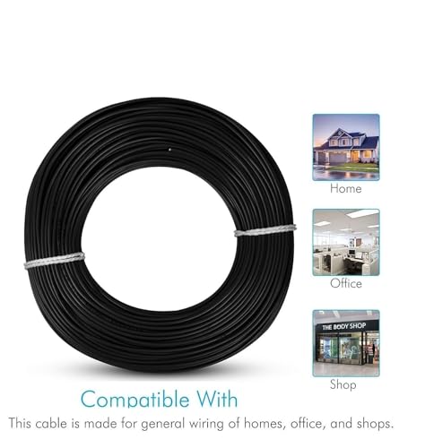 Image of Drumstone (𝐒𝐩𝐞𝐜𝐢𝐚𝐥 𝟏𝟓 𝐘𝐞𝐚𝐫𝐬 𝐖𝐚𝐫𝐫𝐚𝐧𝐭𝐲) Copper 3-Core Electrical Wire 50 Meter (14 /38 & 14 /60), Multi-Strand Flexible Cable, Flame Retardant PVC Insulated, for Home, Industrial,