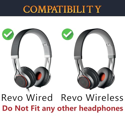 Repuestos profesionales de almohadillas para audífonos Jabra Revo Wireless/Wired, almohadillas con cuero proteico suave y espuma de aislamiento de ruido - Negro miniatura 2