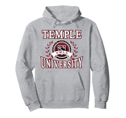 Temple Owls Laurels Gray Officially Licensed Pullover Hoodie