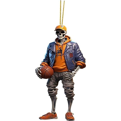 Figuras de esqueleto geniales para Halloween, colgante de calavera, adorno de coche, estatua de Skul, decoración grande para techo