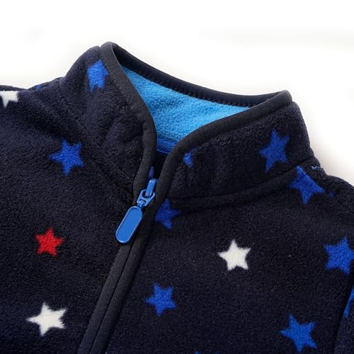 Image of Toddler Boys Girls Fleece Jacket Lightweight Fall Spring 2-12 Years | Soft Anti-Pilling Fleece, Easy Zip-Up, Hand-Warm Pockets, Windproof Stand Collar, Wear Alone or as Layer, Ideal for School