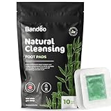 Bandoo Original Deep Cleansing Foot Pads | Rana Pads | Premium Natural Bamboo Foot Pads | Japanese Foot Pads | Cleanse, Moisturize & Energize | for Men & Women | 10 Pads