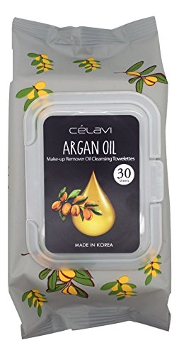 Celavi Deep Cleansing Oil Makeup Removing Towelettes 1 Pack - 30 Sheets (Argan Oil)