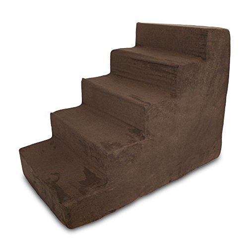 Best Pet Supplies ST200T-L Foam Pet Stairs/Steps, 5-Step, Dark Brown