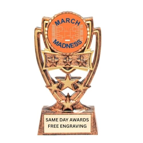Same Day Awards March Basketball Madness Four Star Trophy with