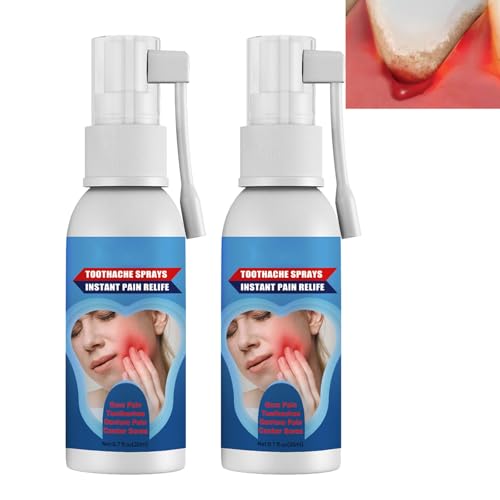Spray Bucal Gingiva para Aliviar el Dolor de Muelas,Spray Aliviar el Dolor de las Encías des Reparación des Encías,Tratamiento Inmediato da los Dientes,Aliento Fresco,Portátil,2PC