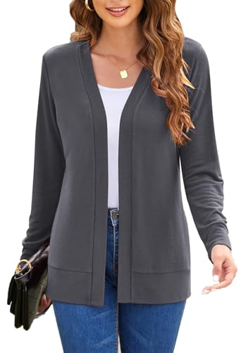 Image of Hount Womens Long Sleeve Open Front Knit Cardigans Casual Comfy Lightweight Cardigan Sweater