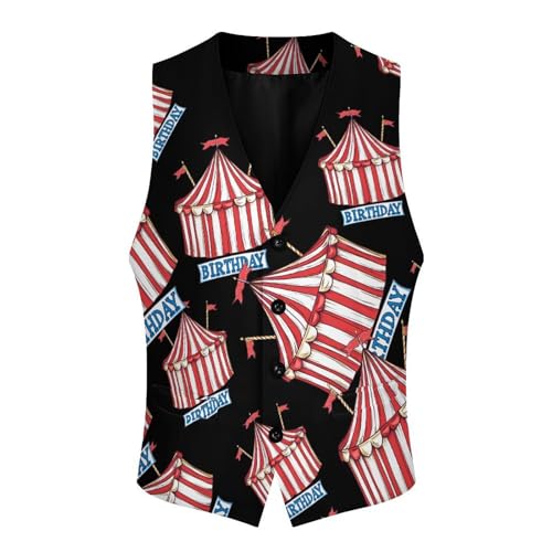 Birthday Circus Men's Suit Vests Business Formal Dress Vest V-Neck Waistcoat for Wedding Casual4