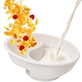 3.94"x7.09"Never Soggy Cereal Bowl Separated Anti Soggy Crunch Snack and Dip Bowls Plastic Cereal Bowl Divided Milk for Snack Milk Topping Yogurt & Berries Fries Ketchupβ¦