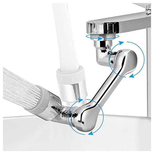 Brynnl Aireador de grifo giratorio, 1080 ° Giratorio Fregadero de cocina Rociador doble Extensor de grifo A prueba de salpicaduras Grifos universales Aireador Rosca macho de 22 mm / hembra de 24 mm