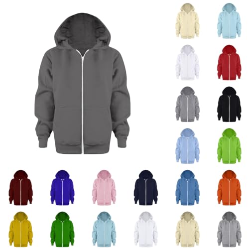 Kids Zip Up Hoodie School Uniform Boys Girls Hooded Sweatshirt Jackets - image 1